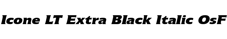 Icone LT Extra Black Italic OsF font preview