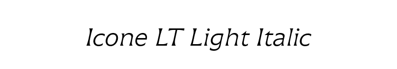 Icone LT Light Italic font preview
