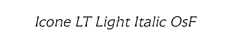 Icone LT Light Italic OsF font preview
