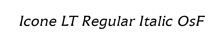 Icone LT Regular Italic OsF font preview