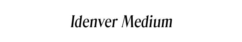 Idenver Medium font preview