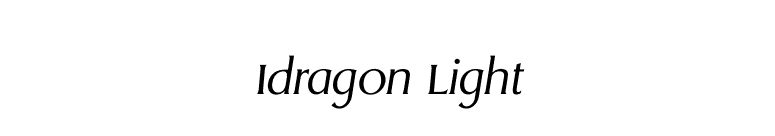 Idragon Light font preview