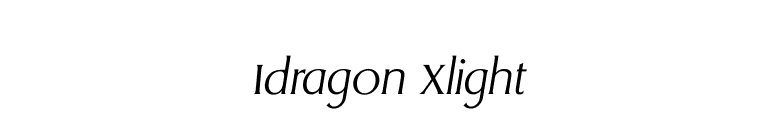 Idragon Xlight font preview