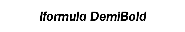 Iformula DemiBold font preview