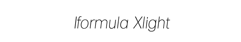 Iformula Xlight font preview