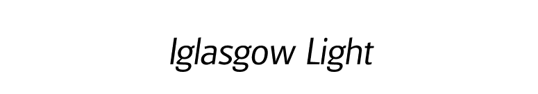 Iglasgow Light font preview