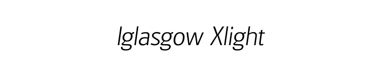 Iglasgow Xlight font preview