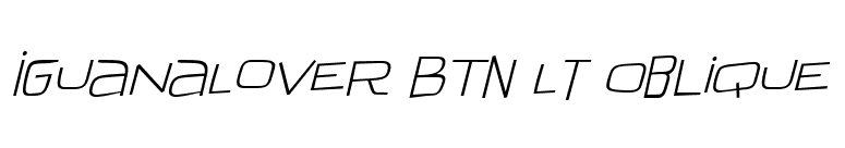 IguanaLover BTN Lt Oblique font preview