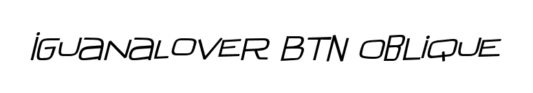 IguanaLover BTN Oblique font preview