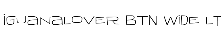 IguanaLover BTN Wide Lt font preview