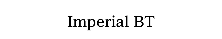 Imperial BT font preview