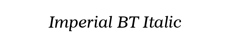 Imperial BT Italic font preview