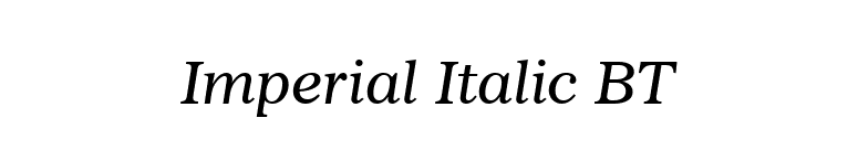 Imperial Italic BT font preview