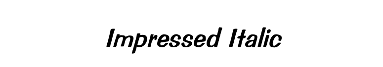 Impressed Italic font preview
