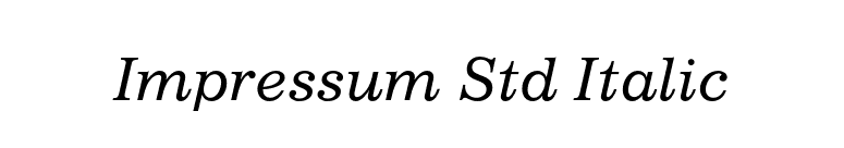 Impressum Std Italic font preview