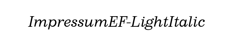 ImpressumEF-LightItalic font preview