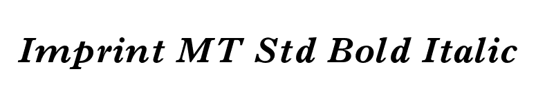 Imprint MT Std Bold Italic font preview