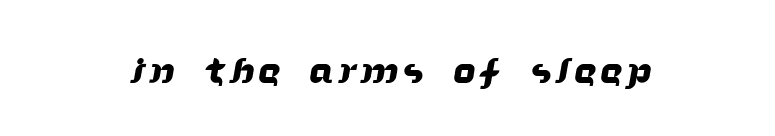 In the arms of sleep font preview