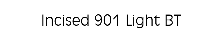 Incised 901 Light BT font preview