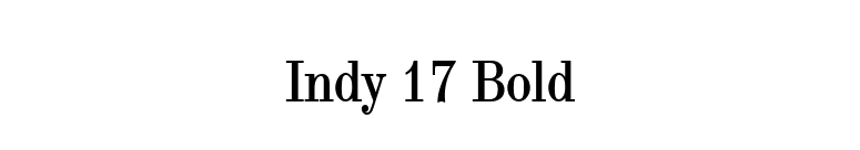 Indy 17 Bold font preview