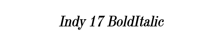 Indy 17 BoldItalic font preview