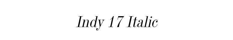 Indy 17 Italic font preview