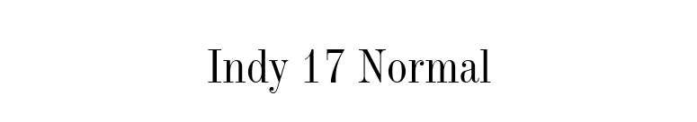 Indy 17 Normal font preview