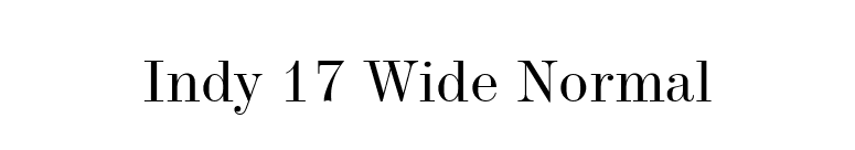 Indy 17 Wide Normal font preview