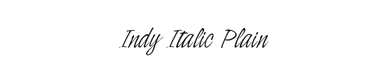 Indy Italic Plain font preview