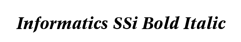 Informatics SSi Bold Italic font preview
