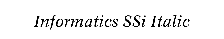 Informatics SSi Italic font preview