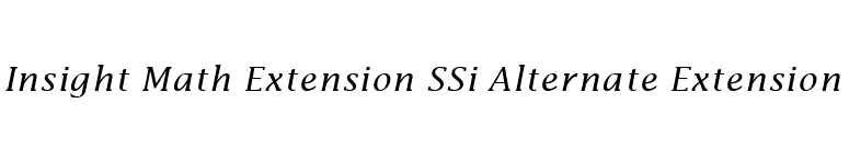 Insight Math Extension SSi Alternate Extension font preview