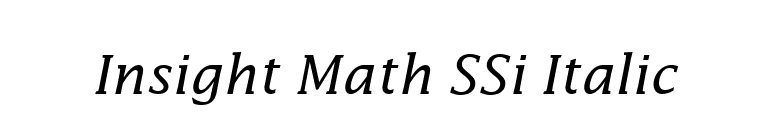 Insight Math SSi Italic font preview