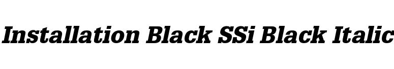 Installation Black SSi Black Italic font preview