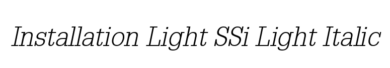Installation Light SSi Light Italic font preview