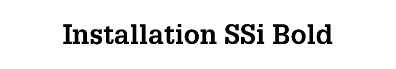 Installation SSi Bold font preview
