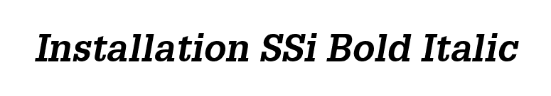 Installation SSi Bold Italic font preview