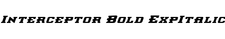 Interceptor Bold ExpItalic font preview