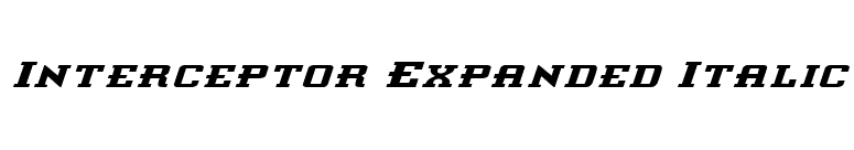 Interceptor Expanded Italic font preview
