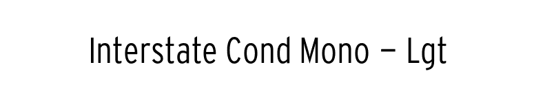 Interstate Cond Mono - Lgt font preview