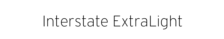 Interstate ExtraLight font preview