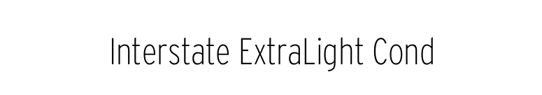 Interstate ExtraLight Cond font preview