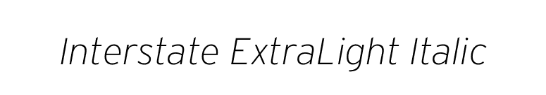 Interstate ExtraLight Italic font preview