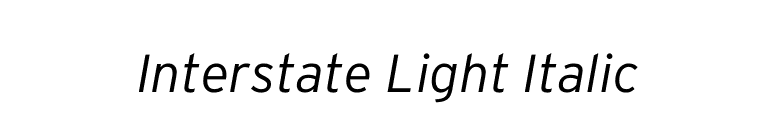 Interstate Light Italic font preview