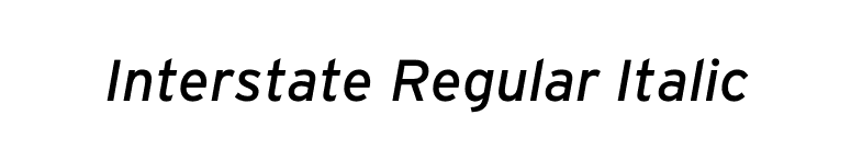 Interstate Regular Italic font preview