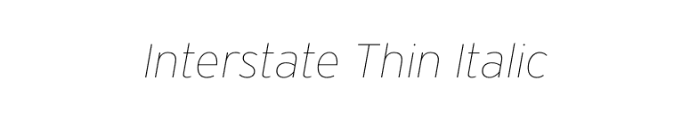 Interstate Thin Italic font preview