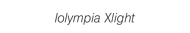 Iolympia Xlight font preview