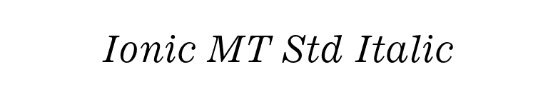 Ionic MT Std Italic font preview