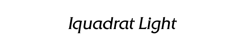 Iquadrat Light font preview