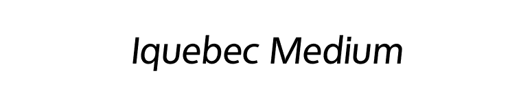 Iquebec Medium font preview
